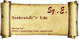 Szekretár Ede névjegykártya